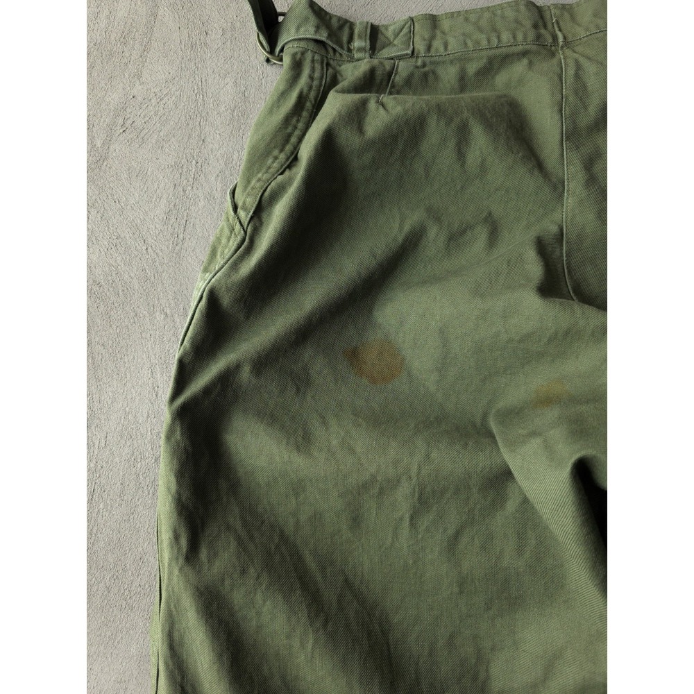 Vintage 1960s Guy Leroy Green Cotton Twill Mechanic Pants Military Style 32 x 27 - Picture 10 of 12